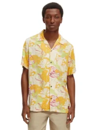 Scotch & Soda 171643 : Printed camp shirt, Yellow floral