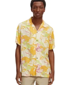 Scotch & Soda 171643 : Printed camp shirt, Yellow floral