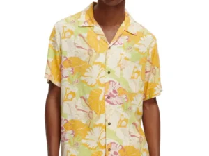 Scotch & Soda 171643 : Printed camp shirt, Yellow floral