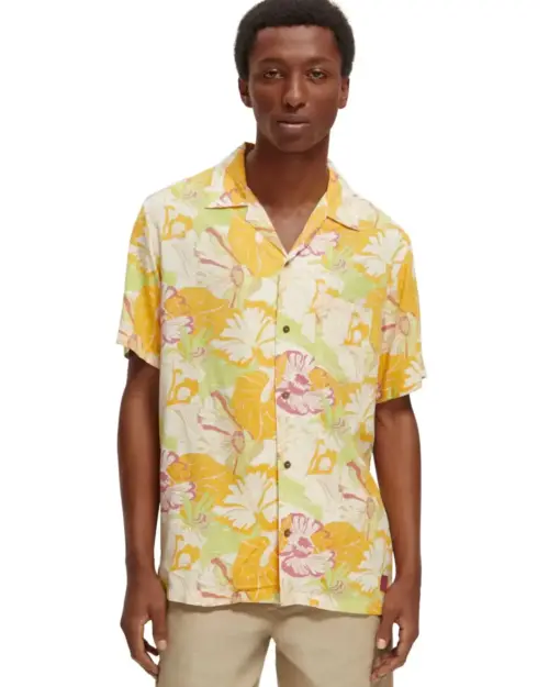 Scotch & Soda 171643 : Printed camp shirt Yellow floral
