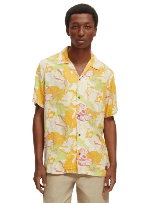 Scotch & Soda 171643 : Printed camp shirt Yellow floral