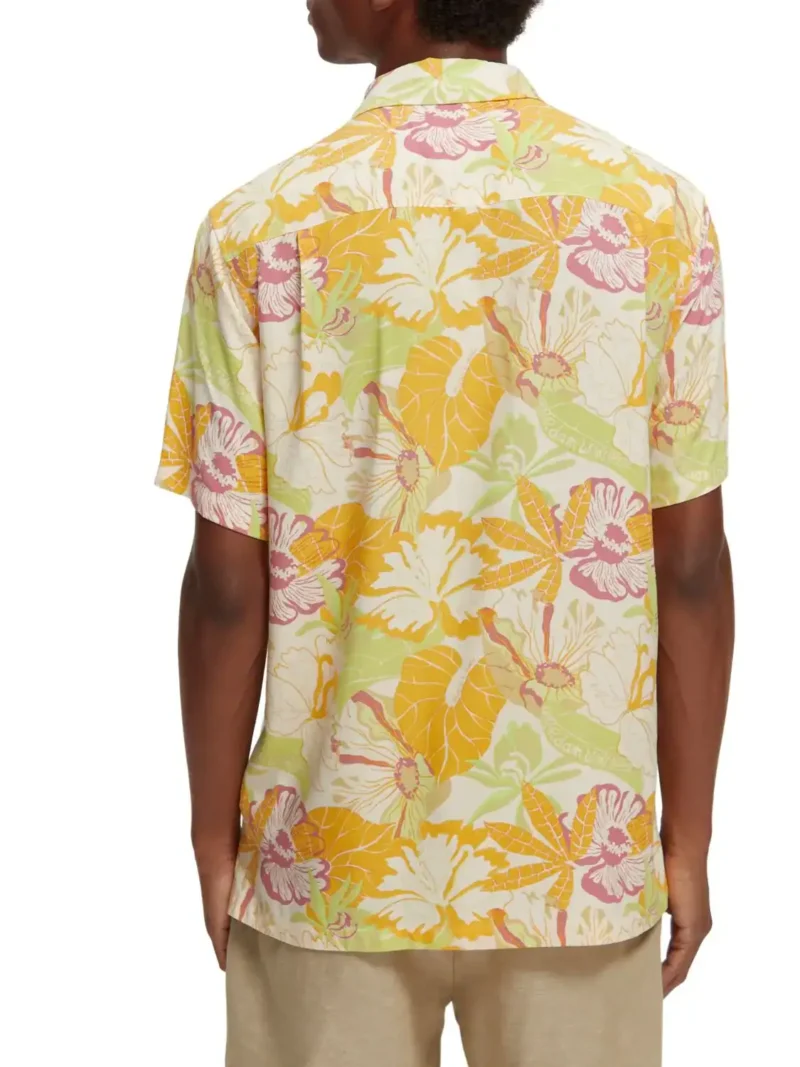 Scotch & Soda 171643 : Printed camp shirt, Yellow floral - Image 5