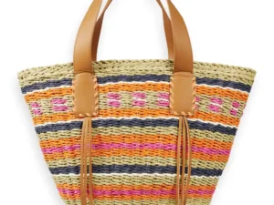 Scotch & Soda 172118 : Striped straw tote bag