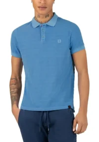 Timezone : Tonal striped polo shirt Blue