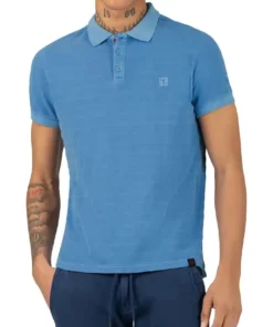 Timezone : Tonal striped polo shirt Blue
