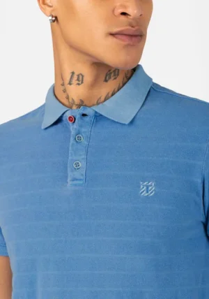 Timezone : Tonal striped polo shirt Blue image3