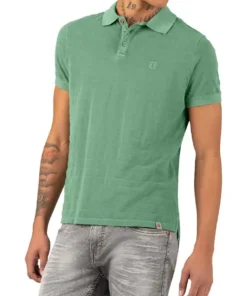 Timezone : Tonal striped polo shirt, Green