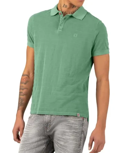 Timezone : Tonal striped polo shirt, Green