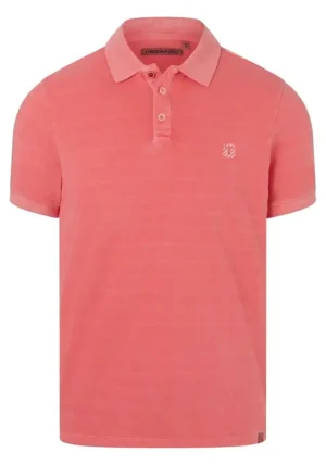 Timezone : Tonal striped polo shirt Strawberry image1