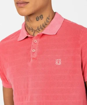 Alternative view of Timezone : Tonal striped polo shirt, Strawberry