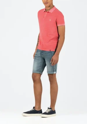Timezone : Tonal striped polo shirt Strawberry image2