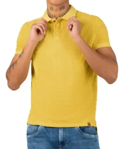 Timezone : Tonal striped polo shirt Yellow