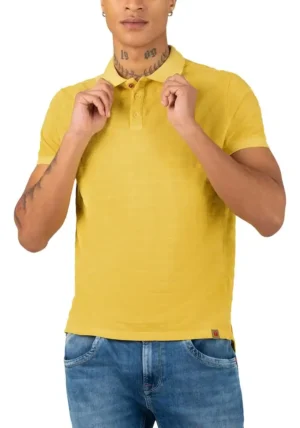 Timezone : Tonal striped polo shirt Yellow