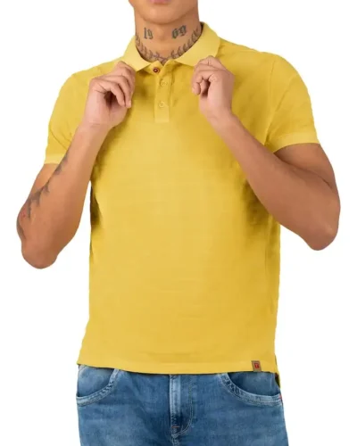 Timezone : Tonal striped polo shirt Yellow