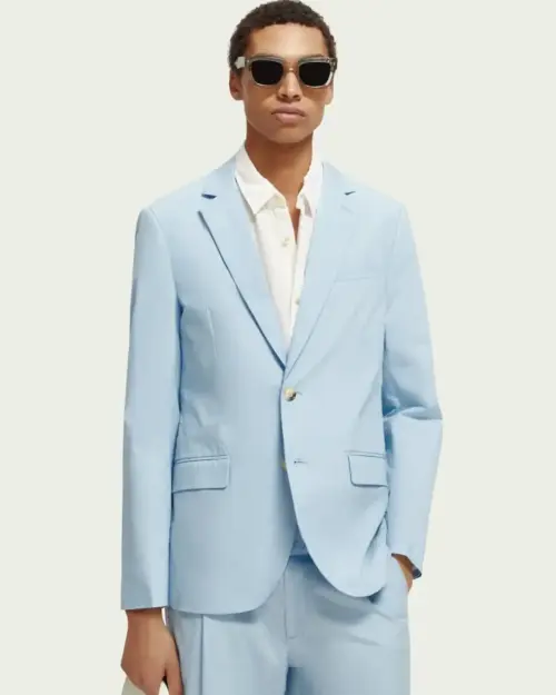 Scotch & Soda 171558: Single-breasted poplin blazer, Sea blue