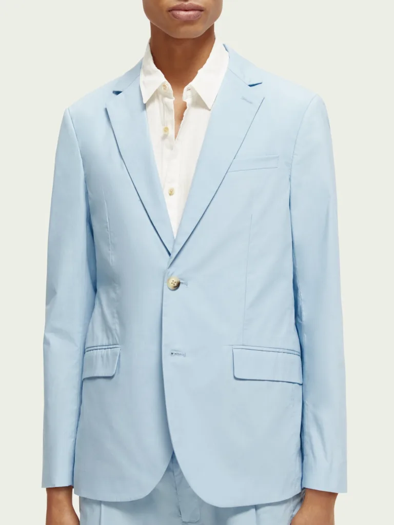 Scotch & Soda 171558:  Single-breasted poplin blazer, Sea blue - Image 4