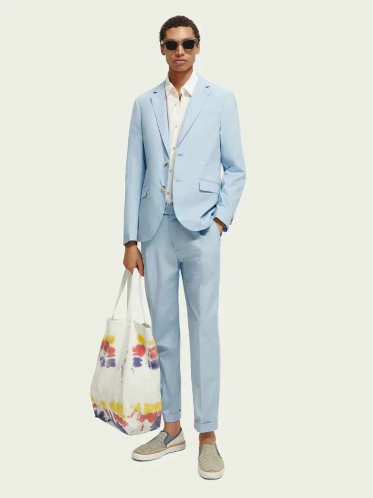 Scotch & Soda 171558:  Single-breasted poplin blazer, Sea blue - Image 5