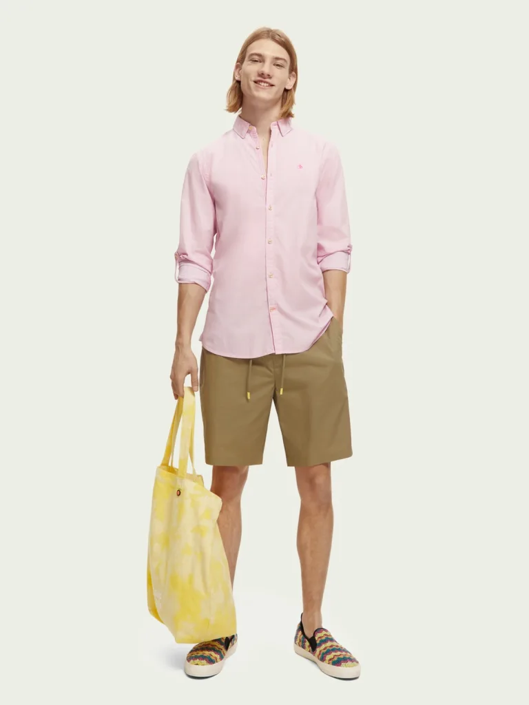 Scotch & Soda 171611 : Slim fit poplin shirt, Stone pink - Image 8