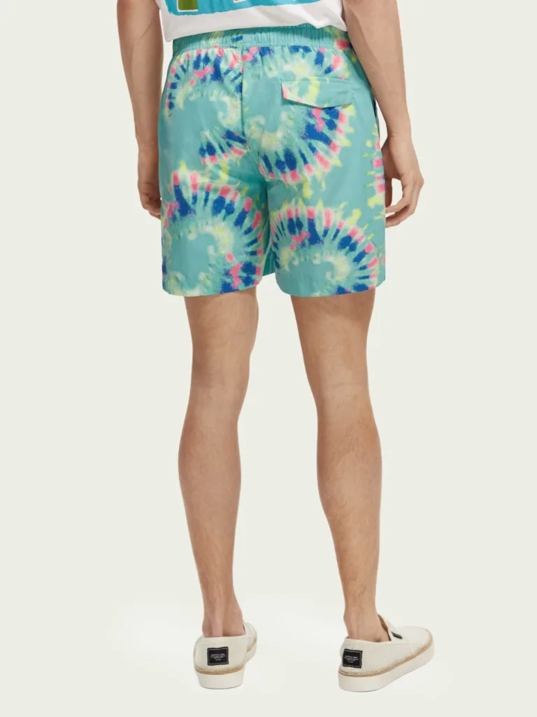 Scotch & Soda 172421 : Printed tie-dye mid-length swim shorts, Mint flower tie dye - Image 6