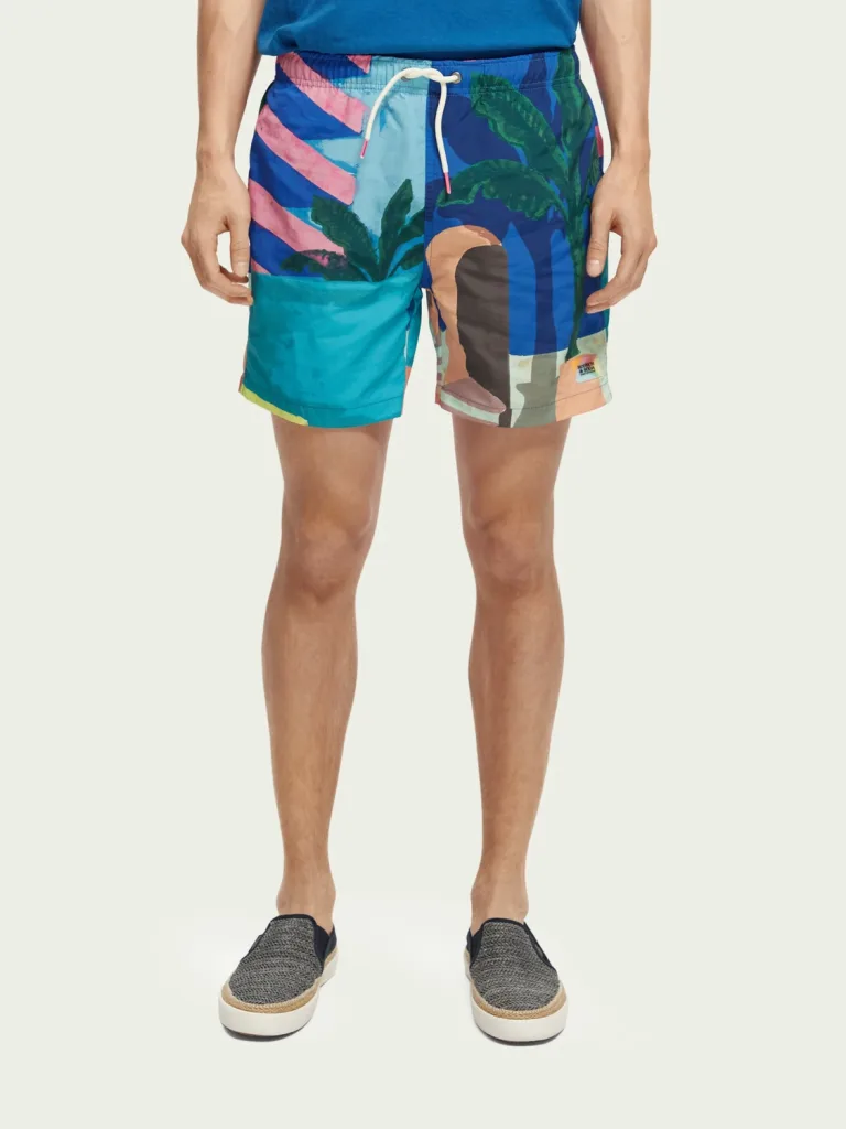 Scotch & Soda 172424 :  Printed mid-length swim shorts, AOP Scene