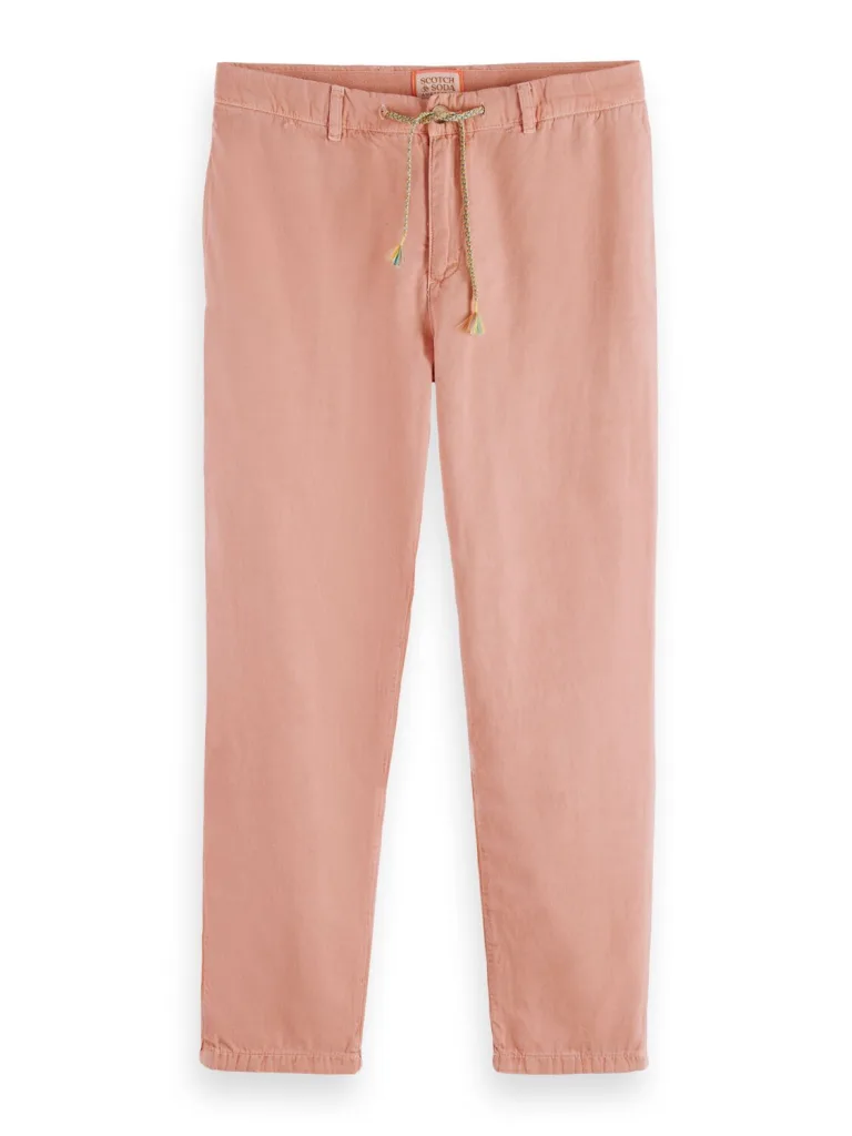 Scotch & Soda 171549 :  The Drift regular tapered-fit garment-dyed jogger, Flamingo - Image 3