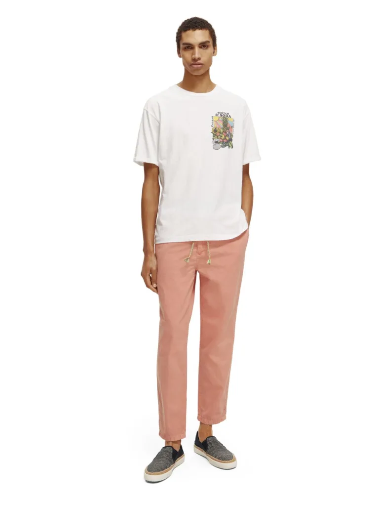 Scotch & Soda 171549 :  The Drift regular tapered-fit garment-dyed jogger, Flamingo - Image 4