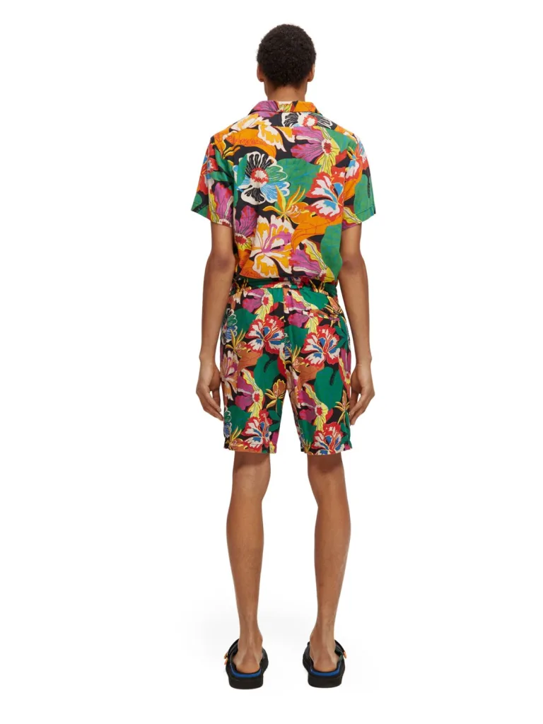 Scotch & Soda 171556:  The Fave linen-blended Bermuda shorts, Black floral - Image 6