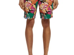 Scotch & Soda 171556:  The Fave linen-blended Bermuda shorts, Black floral