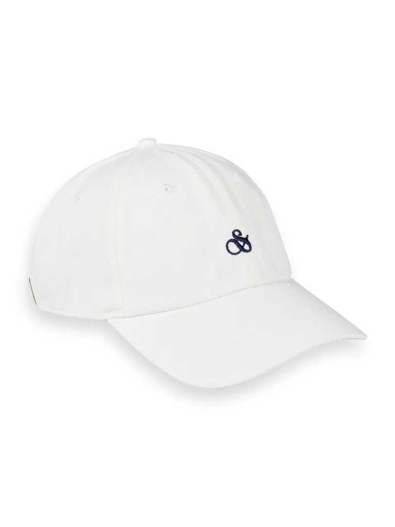 Scotch & Soda 172489 : Embroidered twill cap, White