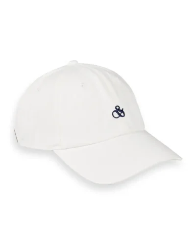 Scotch & Soda 172489 : Embroidered twill cap, White
