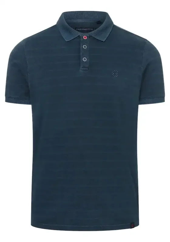 Timezone : Tonal striped polo shirt , Navy - Image 2