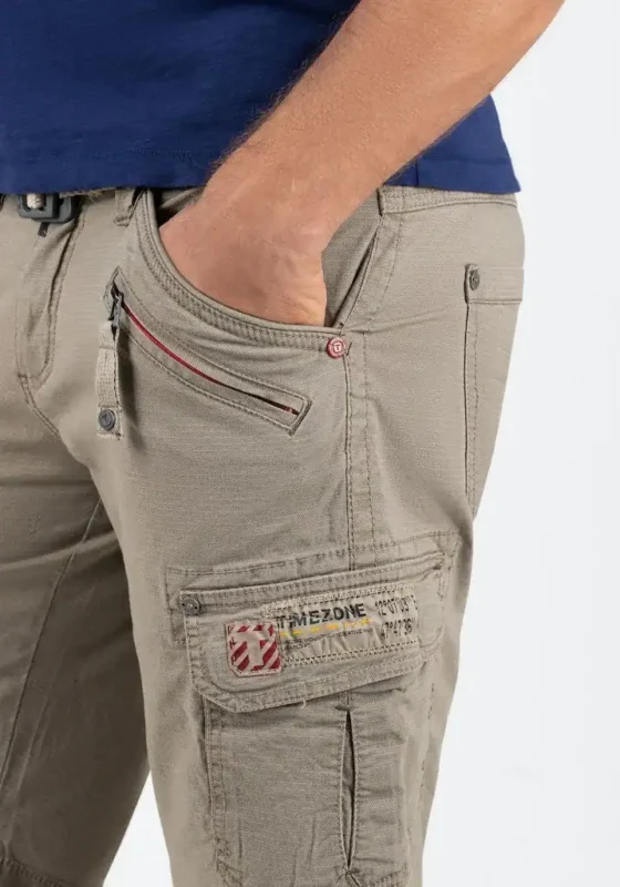 Timezone: RykerTZ  Regular fit cargo shorts, Beige - Image 5