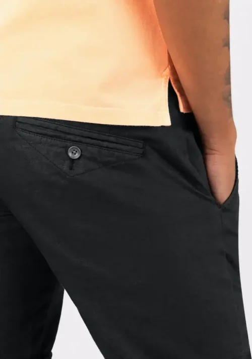 Timezone - Slim Janno linen blend Shorts, Washed black - Image 3