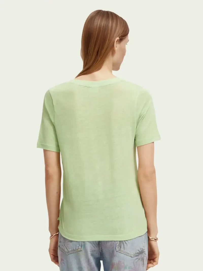 Scotch & Soda 171790 : V-neck Linen blend T-shirt - Image 6