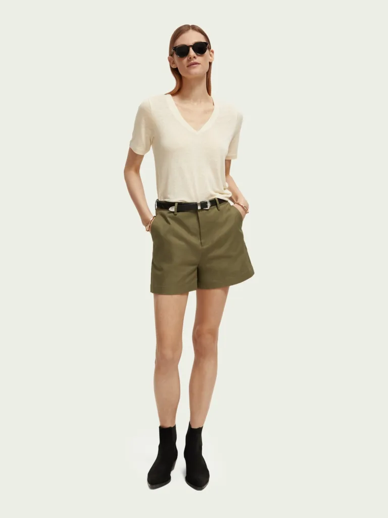 Scotch & Soda 171790 : V-neck Linen blend T-shirt - Image 6