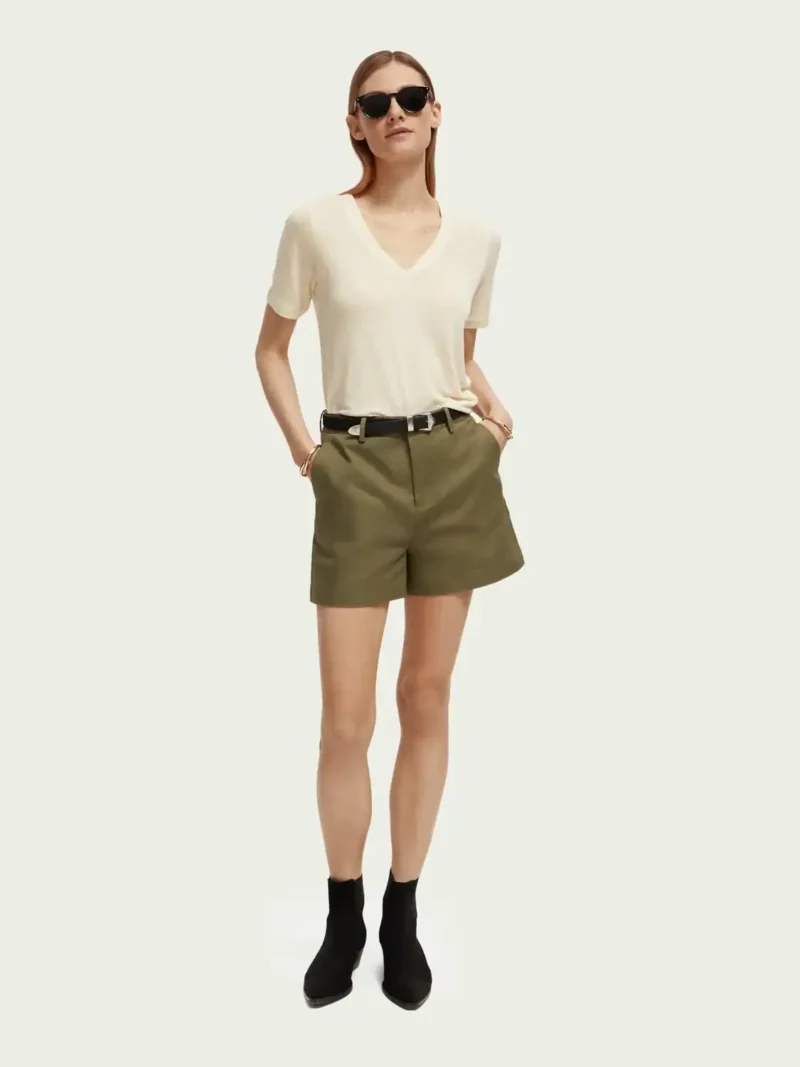 Scotch & Soda 171790 : V-neck Linen blend T-shirt - Image 6