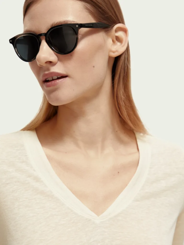 Scotch & Soda 171790 : V-neck Linen blend T-shirt - Image 5