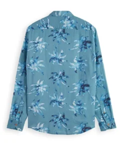 Alternative view of Scotch & Soda 171609: Regular fit printed shirt, Turquoise Wax Leaf