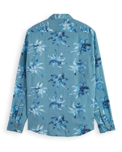 Alternative view of Scotch & Soda 171609: Regular fit printed shirt, Turquoise Wax Leaf
