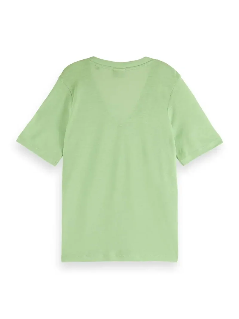 Scotch & Soda 171790 : V-neck Linen blend T-shirt - Image 4