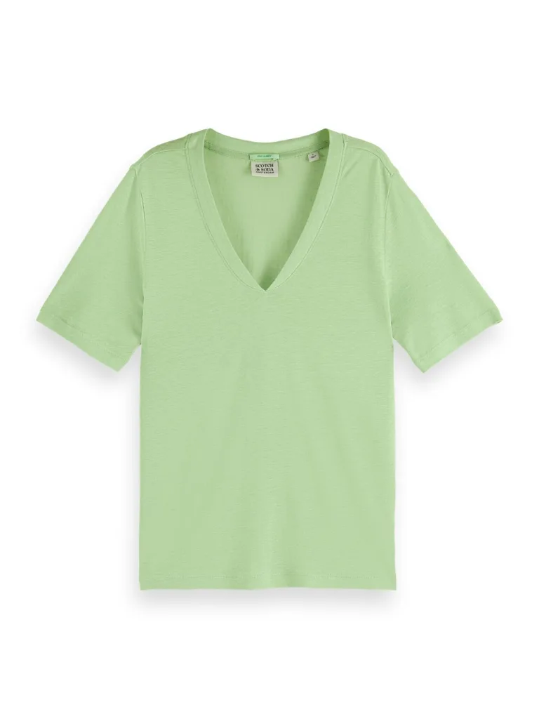 Scotch & Soda 171790 : V-neck Linen blend T-shirt - Image 2