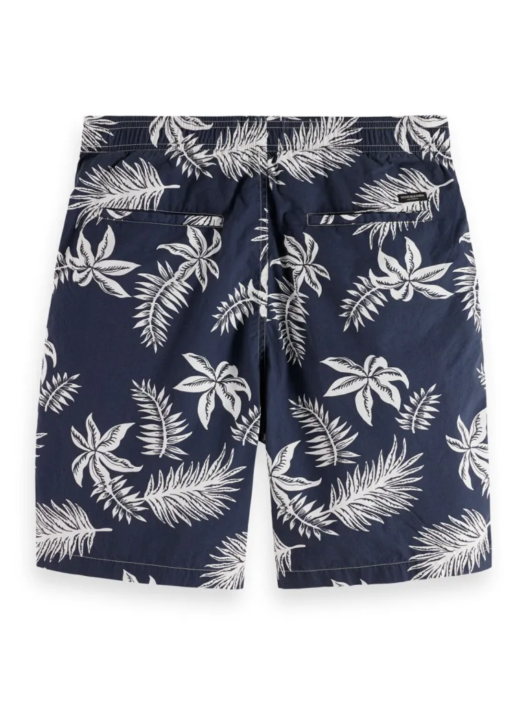 Scotch & Soda 172467:  Printed poplin Bermuda shorts, Navy leaf - Image 5