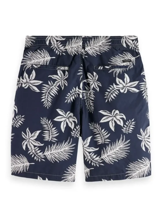 Scotch & Soda 172467:  Printed poplin Bermuda shorts, Navy leaf - Image 5