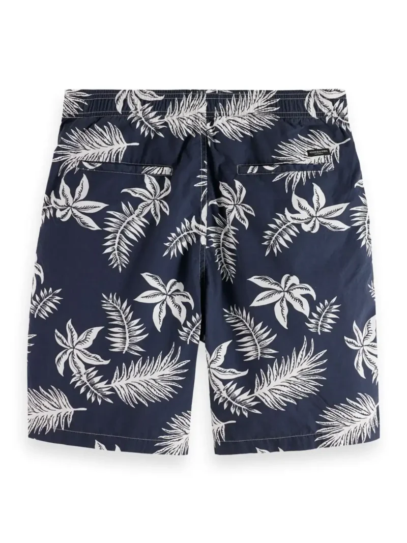 Scotch & Soda 172467:  Printed poplin Bermuda shorts, Navy leaf - Image 5