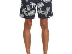 Scotch & Soda 172467:  Printed poplin Bermuda shorts, Navy leaf
