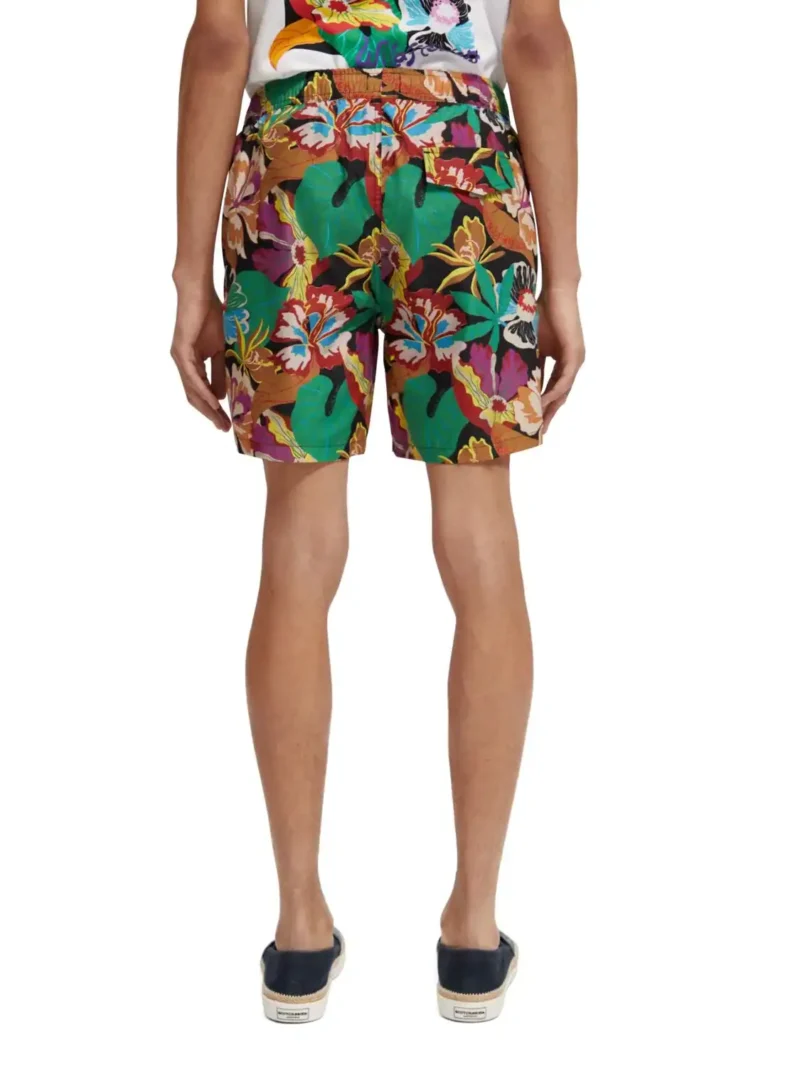 Scotch & Soda 172414 :  Mid-length printed swim short, Black Floral - Image 6