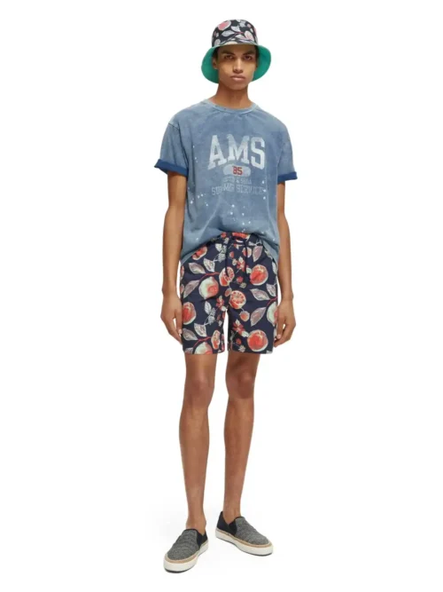 Scotch & Soda 172414 :  Mid-length printed swim short, Multi Fruits - Image 4