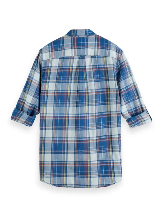 Scotch & Soda 171610 : Regular fit checked seersucker shirt, Blue multi check - Image 5