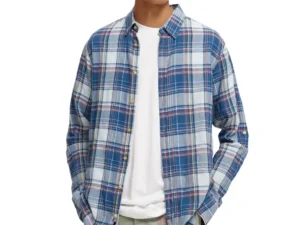 Scotch & Soda 171610 : Regular fit checked seersucker shirt, Blue multi check