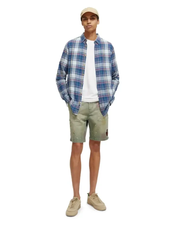 Scotch & Soda 171610 : Regular fit checked seersucker shirt, Blue multi check - Image 3